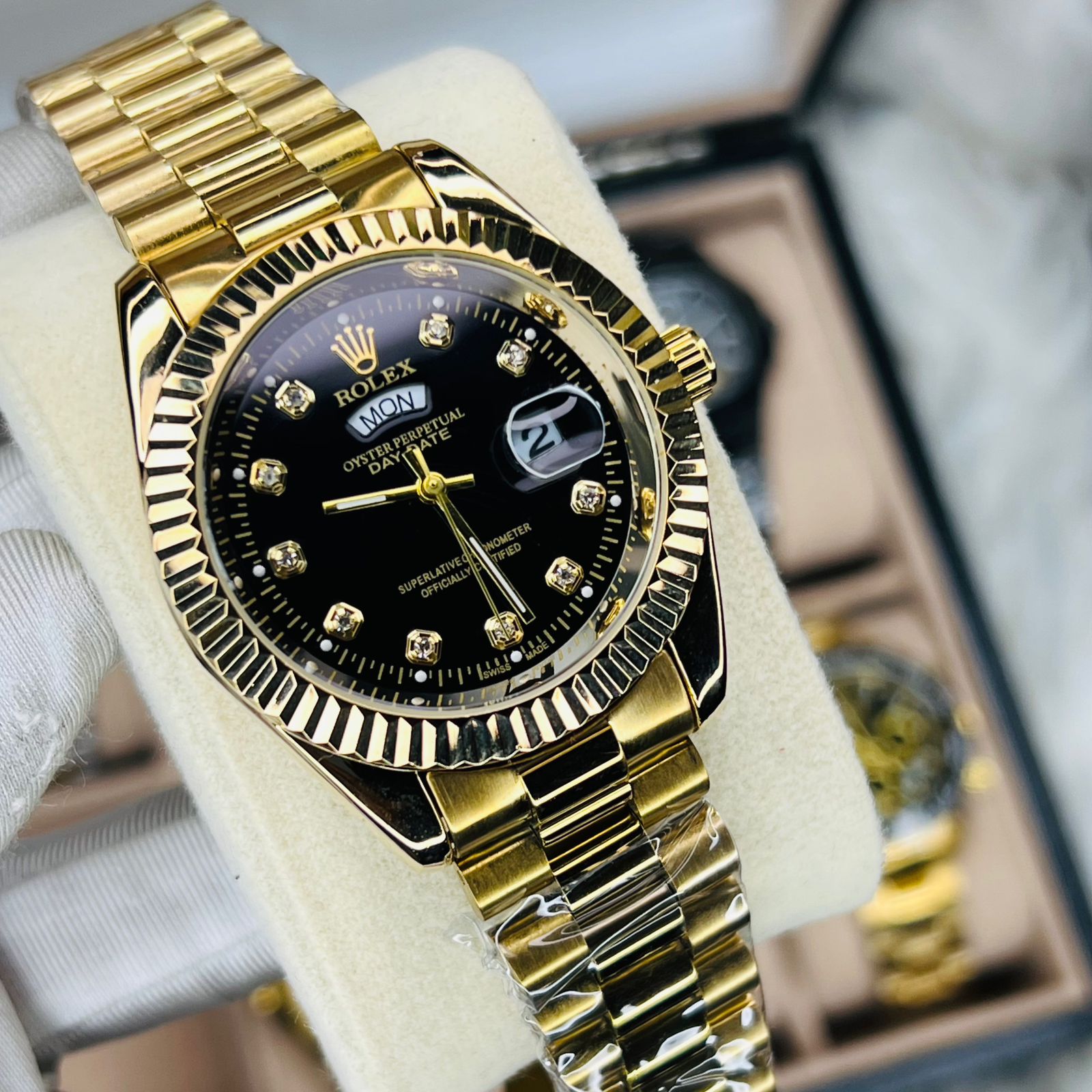 Premium Quality RLX Watches Carry F Golden Black